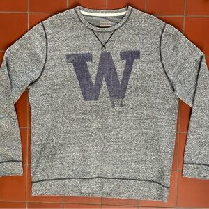 Under Armour Gray Crewneck Sweater with Navy W Logo